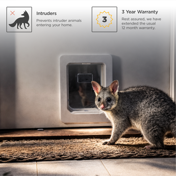 Electronic Pet Door + 2 RFID Tags - S / White - Hakuna Pets