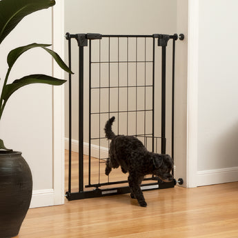 Metal Pet Gate | Extra Tall | 1.12m W x 0.82m H - Black - Hakuna Pets