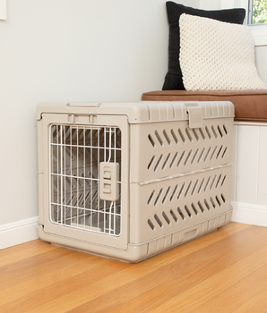 Collapsible Pet Crate - M / Warm Grey - Hakuna Pets
