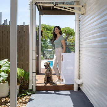 Paw Proof Retractable Pet Gate | 1.8m W x 0.93m H - White - Hakuna Pets