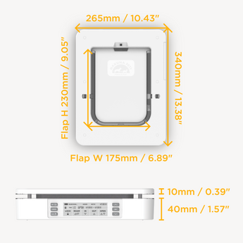 Electronic Pet Door + 2 RFID Tags - S / White - Hakuna Pets