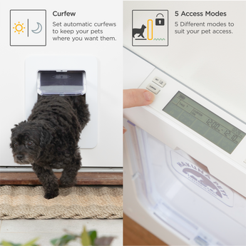 Electronic Pet Door + 2 RFID Tags - S / White - Hakuna Pets