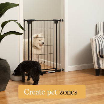 Metal Pet Gate | Extra Tall | 1.12m W x 0.82m H - Black - Hakuna Pets
