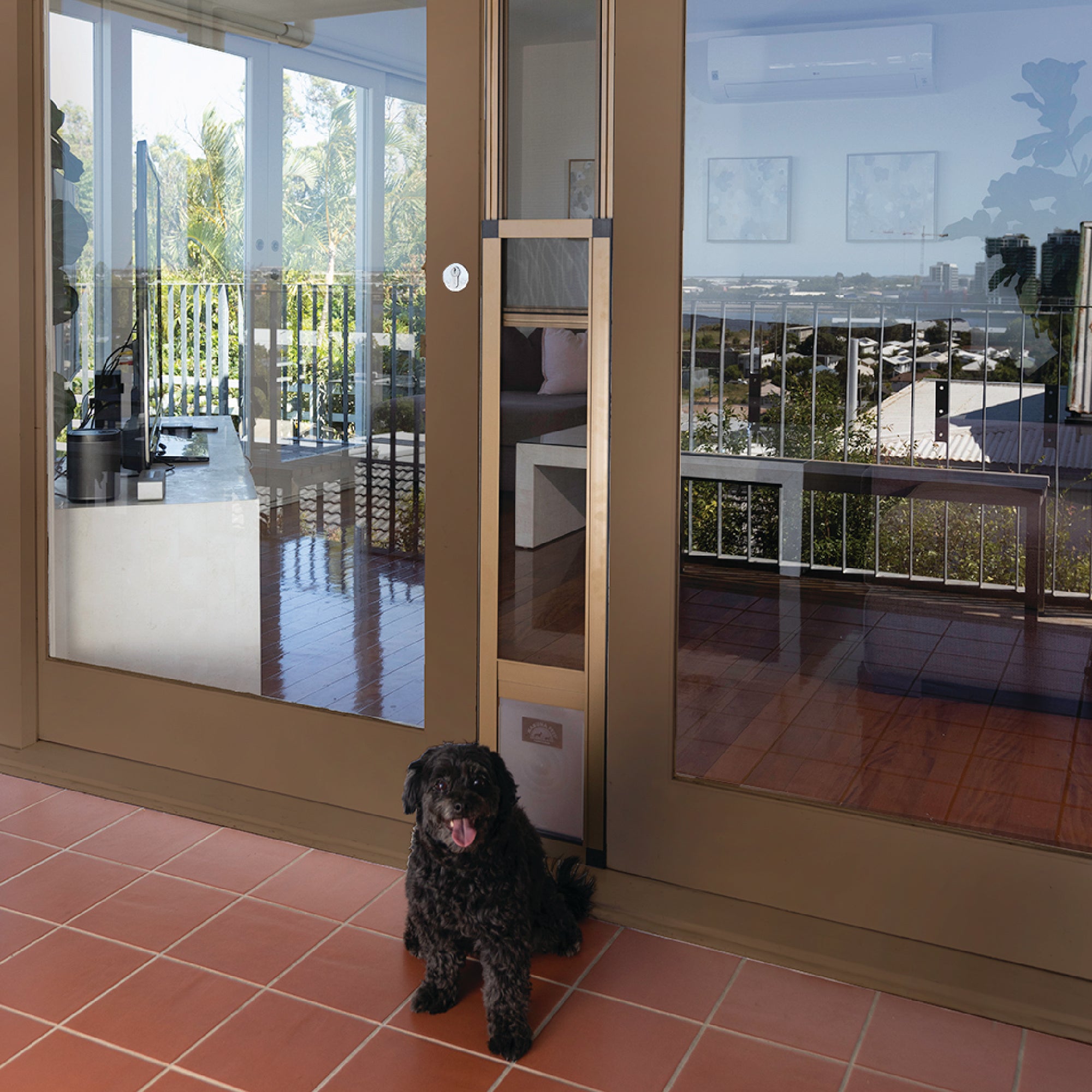 Black Mesh Patio Pet Door