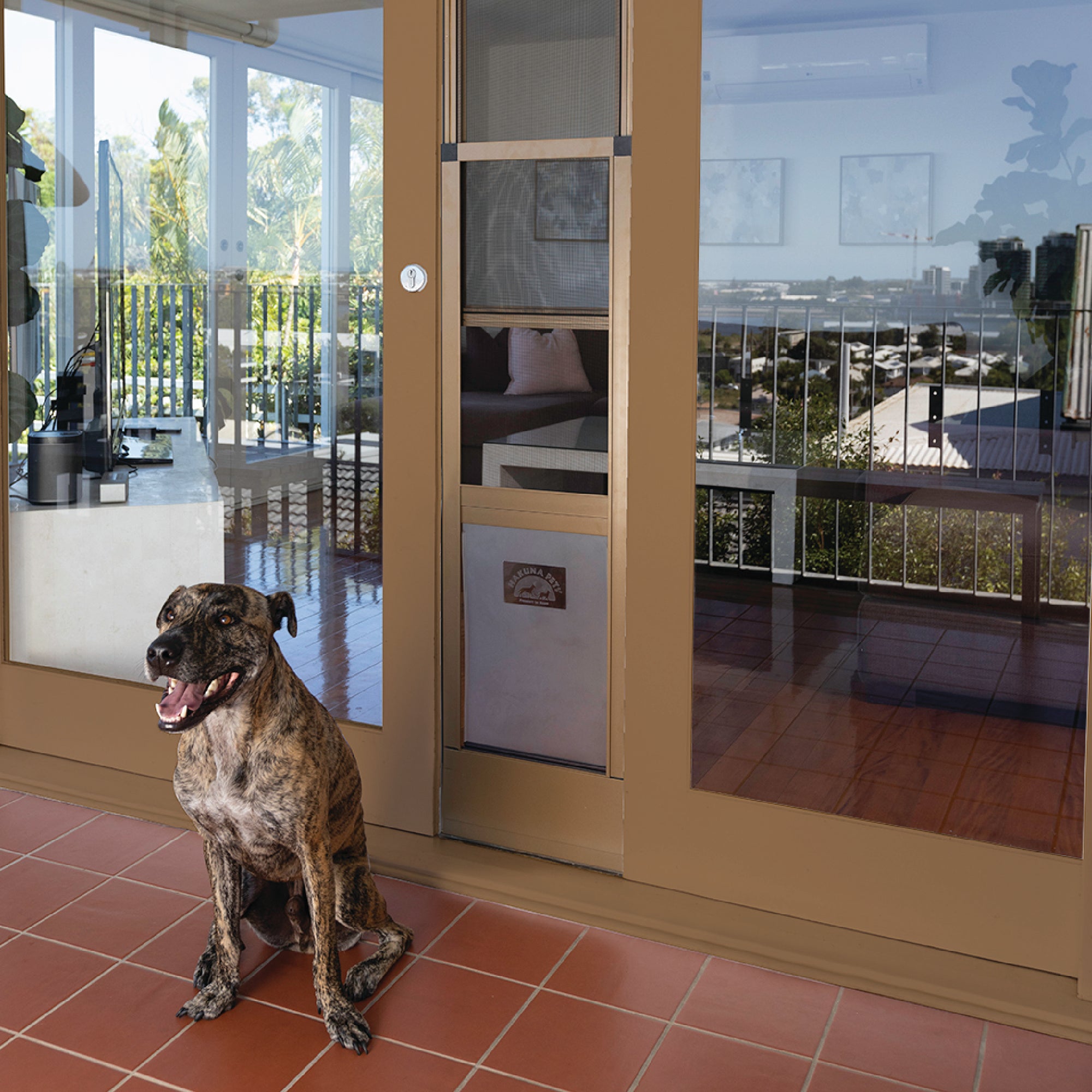 Black Mesh Patio Pet Door