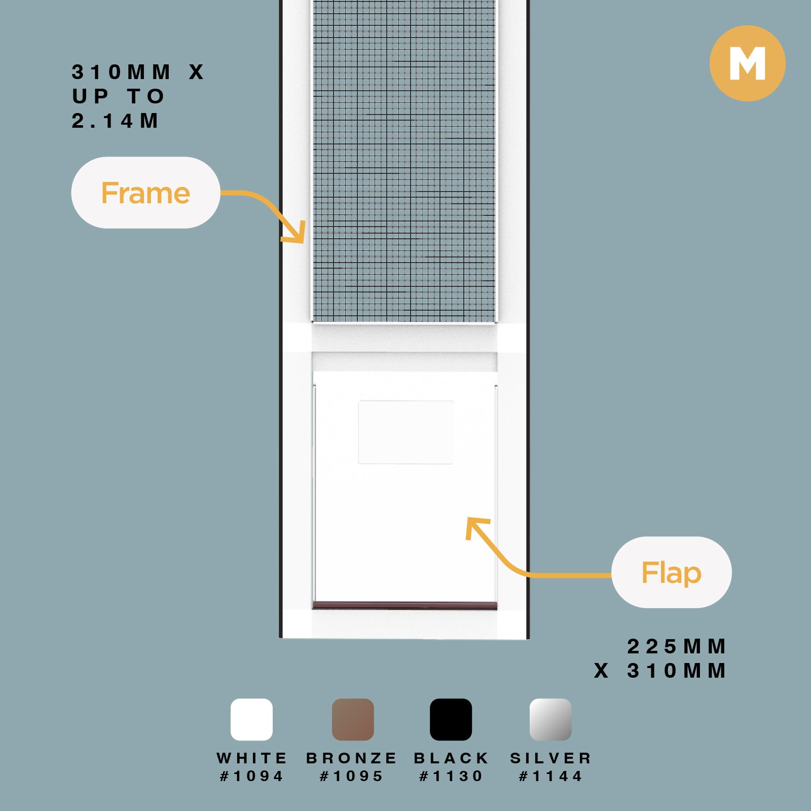Mesh & Glass Patio Pet Door Replacement Flap