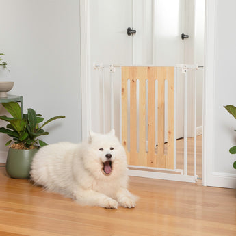 Timber Easy Fit Pet Gate | 0.82m W x 0.76m H - Timber - Hakuna Pets