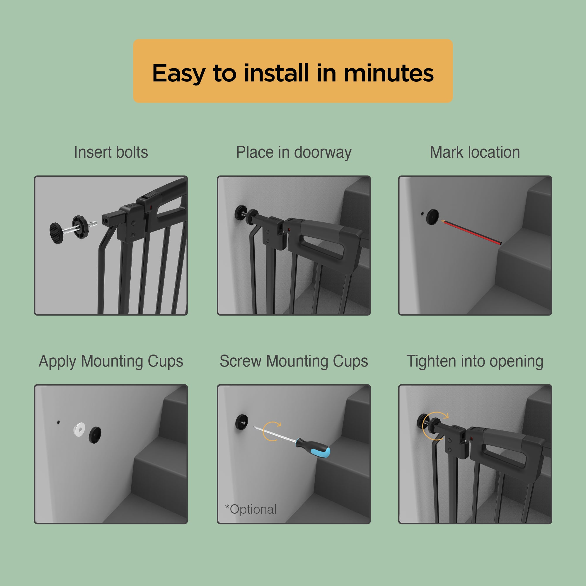Safety Step Wire Router Ultimate Safe Step Pet Gate | 0.82m W x 0.79m H – Hakuna Pets AU