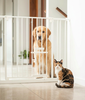 Easy Fit Pet Gate | Extra Wide | 1.12 m W x 0.76m H - White - Hakuna Pets